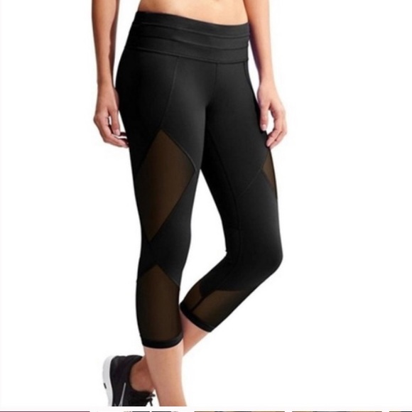 ATHLETA Black Mesh Solar Leggings Sz M - Picture 2 of 10